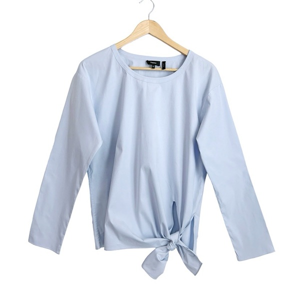 Theory Serah Stretch Cotton Side Tie Poplin Top Size Medium - Picture 4 of 13